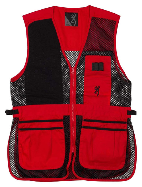 Browning Trapper Creek Shooting Vest, Black Red, 2XL - 3050267105