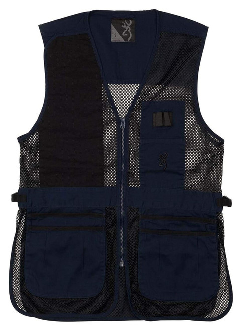 Browning Trapper Creek Shooting Vest Black/Navy Right Hand, Medium