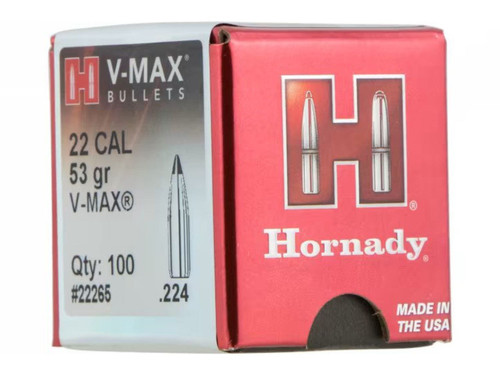 Hornady 22265 V-Max 22 Cal .224 53 Grain 100 Per Box