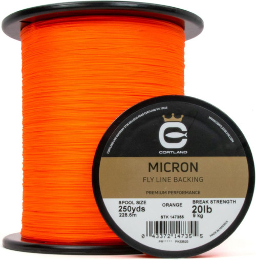Cortland Micron Fly Line Backing, 30 Lb, 250 Yds, Orange - 147942