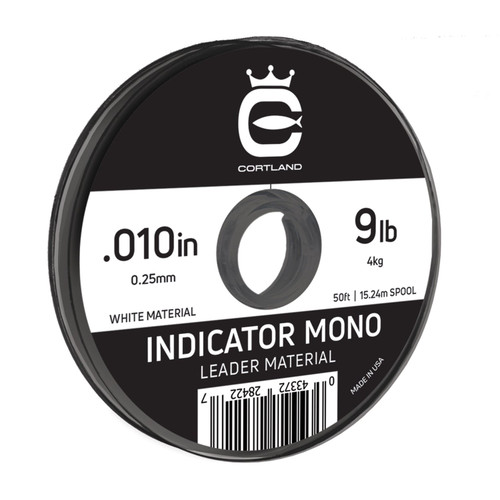 Cortland Indicator Mono Leader Material, .011, 10.5 Lb, White - 284234