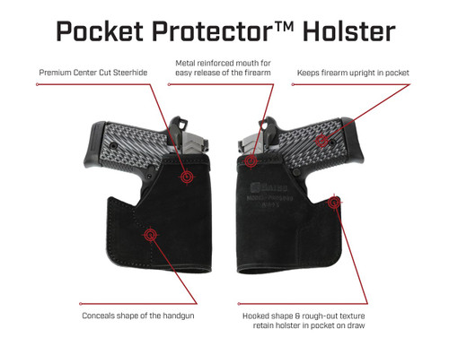 Galco Pocket Protector Holster Compatible with Glock 43 Ambi - PRO800B