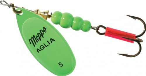 Mepps Aglia Plain Treble Fishing Lure, Hot Green 1/2 Oz - B5 HGR