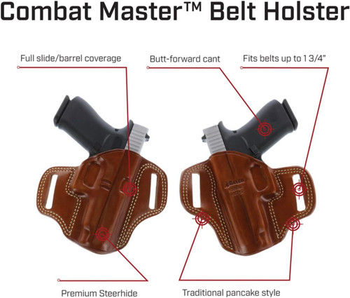 Galco Combat Master Belt Holster for Glock 26 27 33 Black RH CM286B