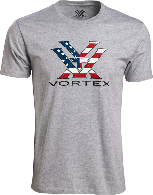 Vortex Optics Men's Stars and Stripes Short Sleeve T-Shirt Grey Heather XXL Vortex Optics Men's Stars and Stripes Short Sleeve T-Shirt Grey Heather XXL
