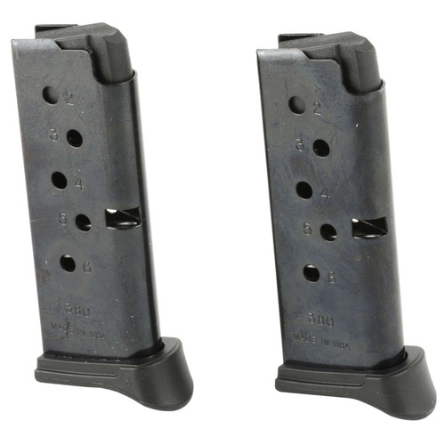 Ruger LCP .380 ACP 6 Round Magazine Mag 2 Pack Blued 90643 Ruger LCP .380 ACP 6 Round Magazine Mag 2 Pack Blued 90643