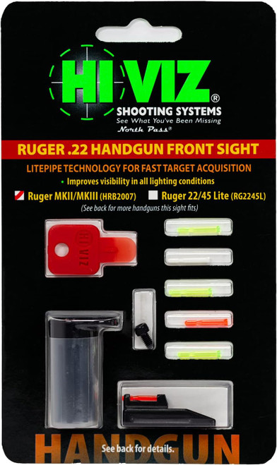 HIVIZ Ruger Mark II & III / Browning BuckMark Fiber Optic Sight HRB2007