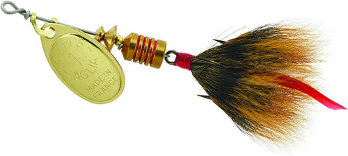 Mepps Aglia Dressed Treble Spinner Gold Brown 1/8 Oz