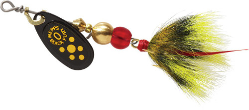 Mepps Dressed Black Fury Treble Spinner 1/12-Ounce Size 0 Yellow - BF0T-Y