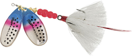 Mepps Dbl Blade Dressed Agila 11/16 Oz, Size 5 Rainbow Trout White Tail
