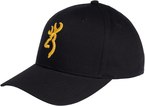 Browning Casual Wear Cap Hat Black and Gold Logo OSFA