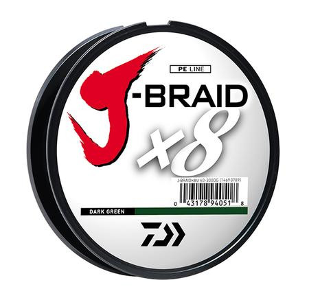 Daiwa J-Braidx8 Fishing Line Dark Green 8Lb 165Yd - JB8U8-150DG