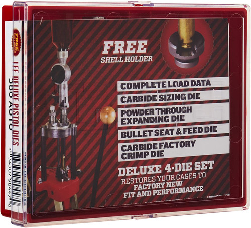 Lee Precision Deluxe 4-Die Reloading Set .380 AUTO (ACP) - 90447