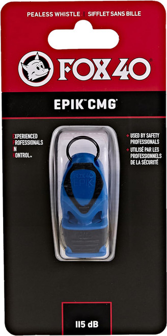 Fox 40 Epik CMG Pealess Safety Whistle 115 dB Blue 8802-0508