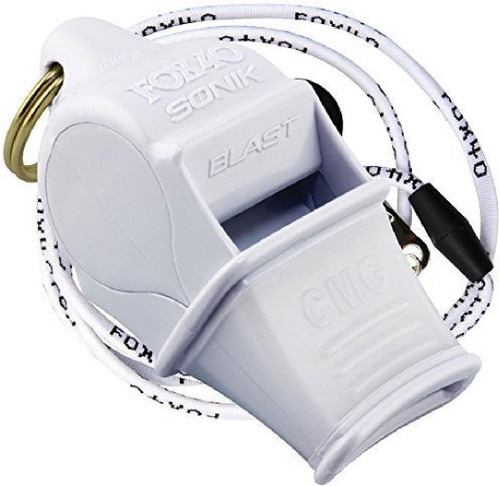 Fox 40 Sonik Blast CMG Pealess Safety Whistle, 120+ dB, White - 9203-0708