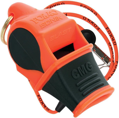 Fox 40 Sonik Blast CMG Safety Whistle,  Lanyard, 120+ dB, Orange