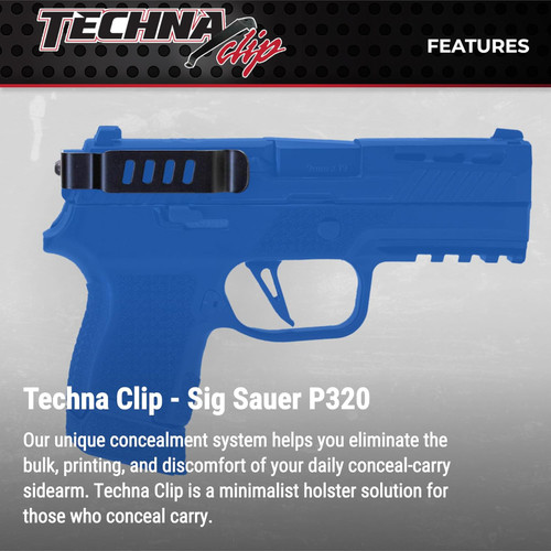 Techna Clip Concealable Gun Belt Clip SIG P320 Ambidextrous - P320BA Techna Clip Concealable Gun Belt Clip SIG P320 Ambidextrous - P320BA