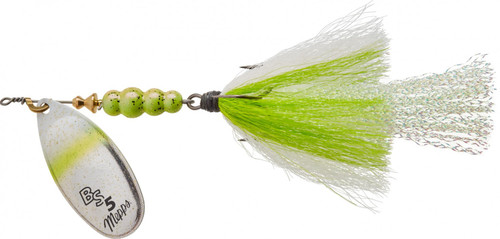 Mepps Bronze Slammer Spinning Jig 1/2 Oz Size 5 Silver/Chartreuse Shad