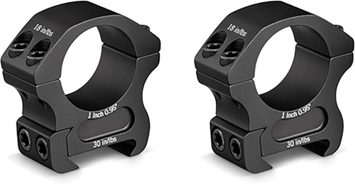 Vortex Optics Pro Series Scope Rings, 1" Medium Height, Black - PR1-M