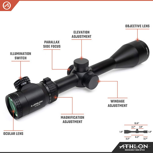 Athlon Optics Talos Riflescope 6-24x50 SFP Illuminated ATMR1 MIL Reticle