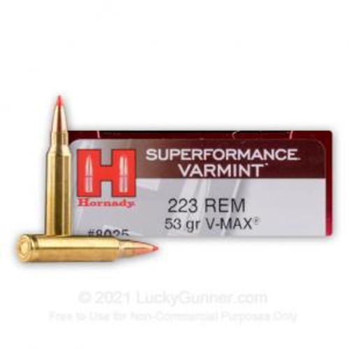 Hornady 223 Rem 53 Gr VMAX Superformace 8025 NIB 223 Remington 200 Rounds