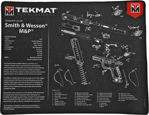 TekMat Ultra 20 Pistol Cleaning Mat Black One Sz S&W MP TEK-R20-SW-MP