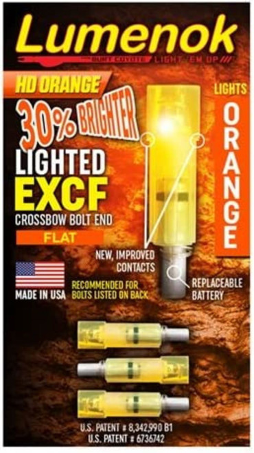 Lumenok Excalibur Diablo Firebolt Bolt End Flat HD Orange 3-pack -EXCF3