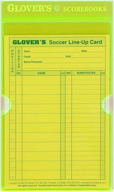 Glover's Scorebook Neon Acrylic Line-Up Card Holder