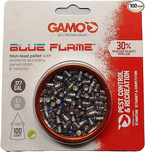 Gamo Blue Flame 177 Cal Qty of 100 Blister Non Lead Pellet - 632270254