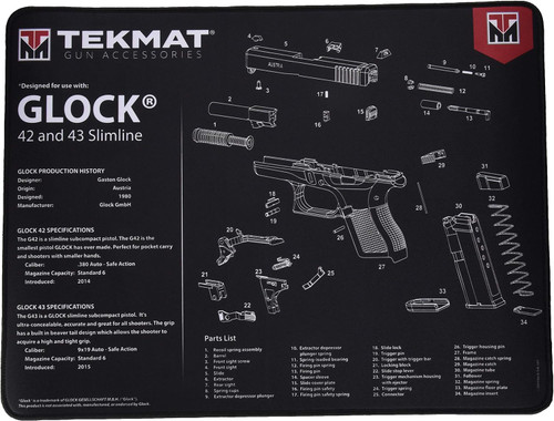 TEKMAT ULTRA 20 GLOCK 42-43 Gun Cleaning Mat ‎ - TEK-R20-GLOCK-42-43