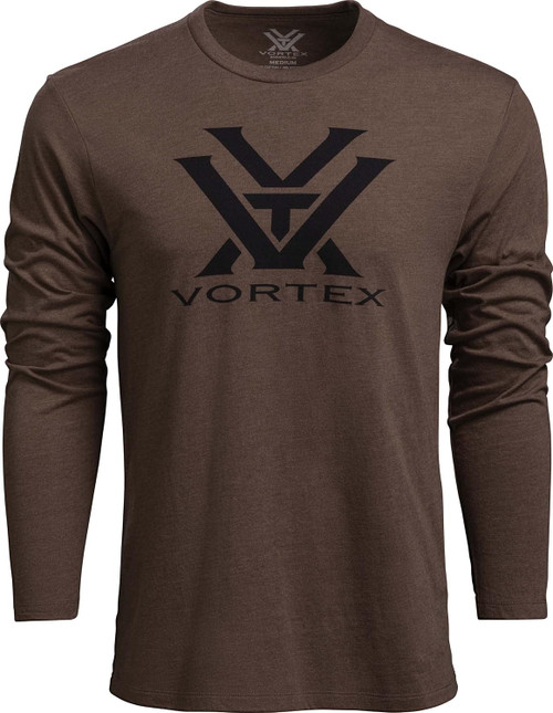 Vortex Optics Core Logo Long Sleeve T-Shirt - Brown Heather - Medium
