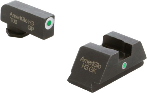 AmeriGlo Tritium I-Dot Green With White Outline Sight Set For Glock 42/43