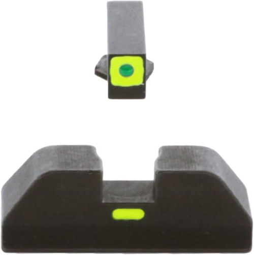 AmeriGlo Cap Thin Sight Set Glock 17/19 LumiGreen Front & Rear
