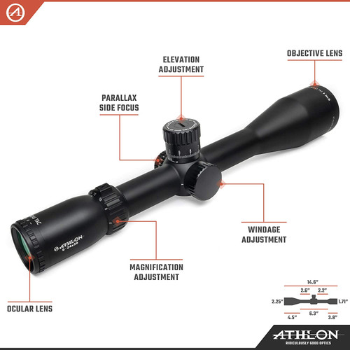 Athlon Optics Midas TAC HD 6-24x50 Riflescope APRS3 FFP MIL Reticle Black