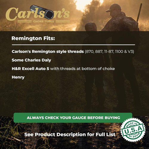 Carlson Cremator Non-Ported Waterfowl Choke Tube Remington 12GA LR - 11637