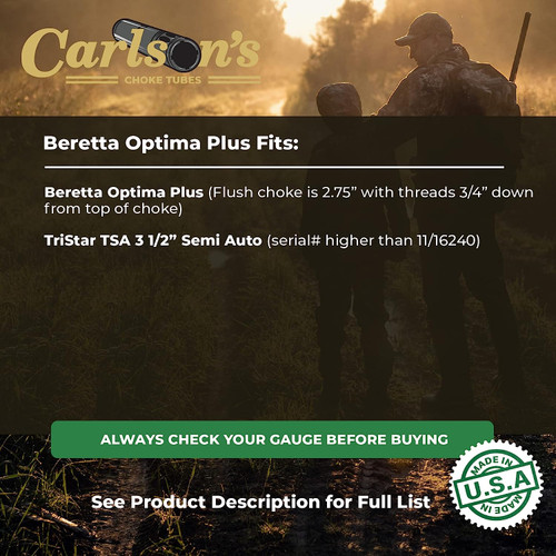 Carlson Extended Sporting Clays Tube Beretta Optima Plus Improved Mod 12GA