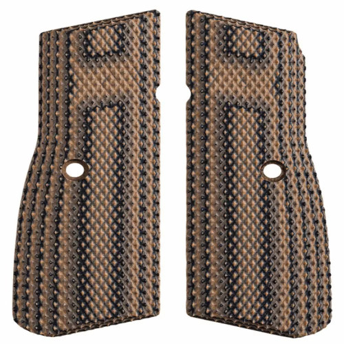 FN High Power G10 Diamond Back Grips Durable Polymer - Hyena Brown
