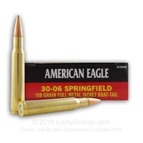 Federal AE3006N American Eagle 30-06 SPRG 150gr 2910 fps FMJBT 20/Box