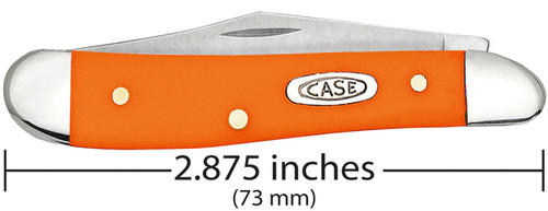 Case XX Peanut Clip, Pen Blade Smooth Orange Synthetic Handle - 80504