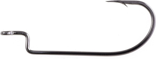 Owner Hooks Cutting Point Offset Worm Wide Gap 4/0 Black Chrome - 5102-141