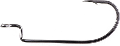 Owner Hooks Cutting Point Offset Worm Wide Gap 4/0 Black Chrome - 5102-141