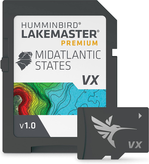 Humminbird LakeMaster Premium MidAtlantic States V1 One Boat Ntwrk VX Tech
