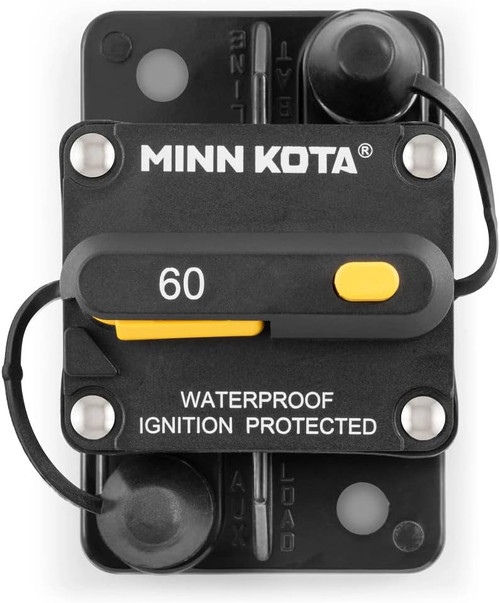 Minn Kota Manual Reset Circuit Breaker Waterproof 12-48Volt; 60 Amp Rating