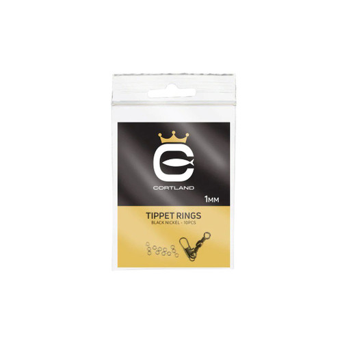 Cortland Tippet Rings 1MM Stainless Steel Black Nickel Finish 10pcs -609556