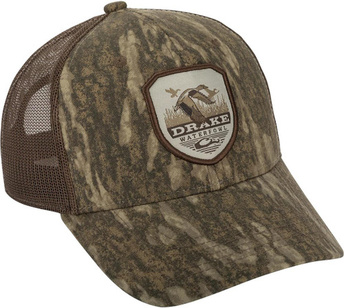Drake Waterfowl Camouflage Vintage Badge Mesh Back Cap Bottomland OSFM