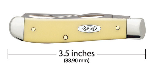 Case XX Mini Trapper Clip, Spey Blade Smooth Yellow Synthetic Handle -00029