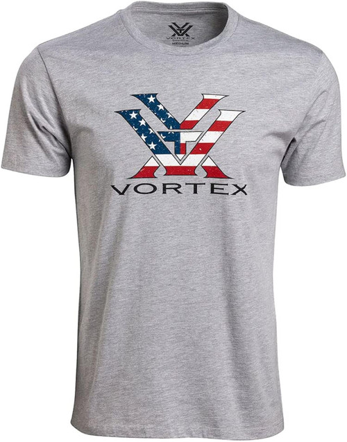 Vortex Optics Men's Stars and Stripes Short Sleeve T-Shirt Grey Heather 3XL