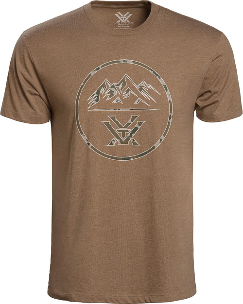Vortex Optics Men's Three Peaks Short Sleeve T-Shirt - Coyote - Medium