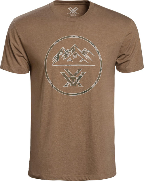 Vortex Optics Men's Three Peaks Short Sleeve T-Shirt - Coyote - 2X-Large