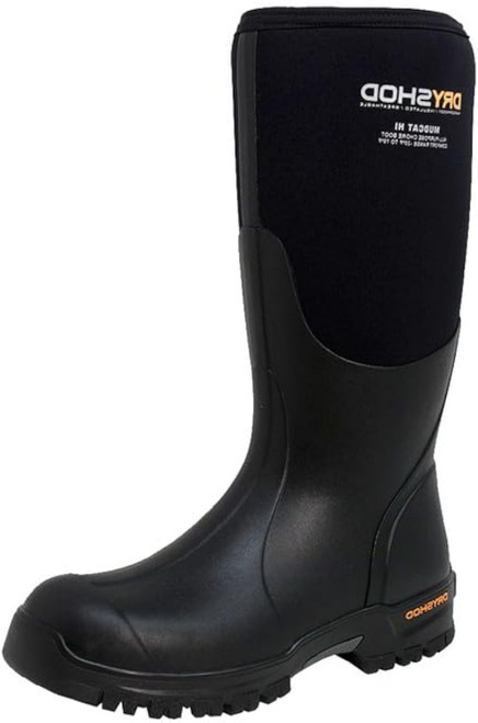 Dryshod Footwear Mudcat HI All Condition Chore Boot Black/Orange - Sz 9